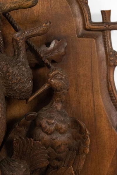 Rustic Black Forest Caved Game Animal Wall Plaque