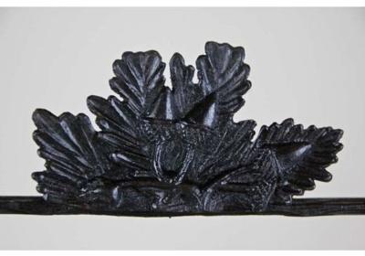 Rustic Black Forest Mirror Hand Carved With Oak Leaves Austria Circa 1880