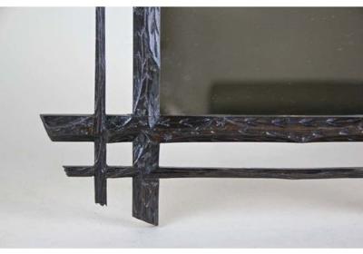Rustic Black Forest Mirror Hand Carved With Oak Leaves Austria Circa 1880