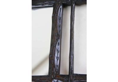 Rustic Black Forest Mirror Hand Carved With Oak Leaves Austria Circa 1880