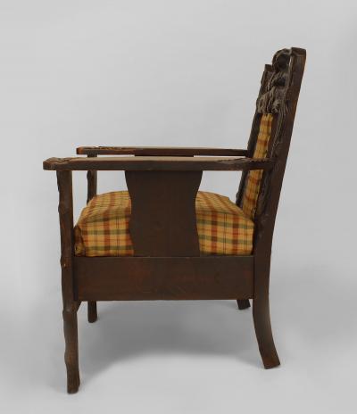 Rustic Black Forest Oak Arm Chair
