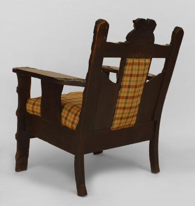 Rustic Black Forest Oak Arm Chair