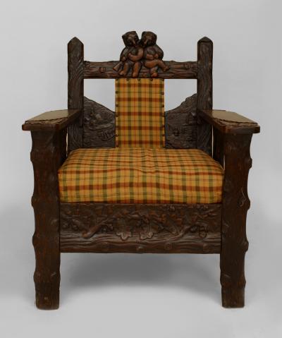 Rustic Black Forest Oak Arm Chair