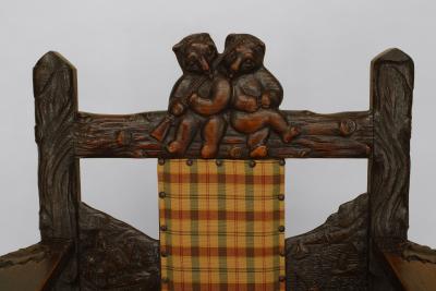 Rustic Black Forest Oak Arm Chair