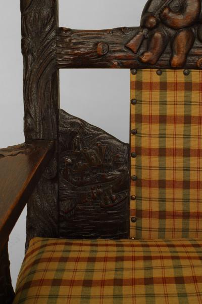 Rustic Black Forest Oak Arm Chair