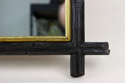 Rustic Black Forest Wall Mirror 19th Century Handcarved Germany ca 1870