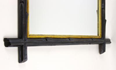 Rustic Black Forest Wall Mirror 19th Century Handcarved Germany ca 1870