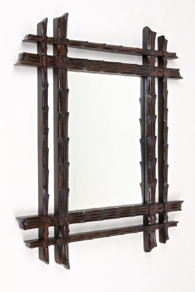 Rustic Black Forest Wall Mirror Austria circa 1870
