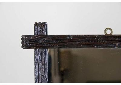 Rustic Black Forest Wall Mirror Hand Carved Austria Circa 1890