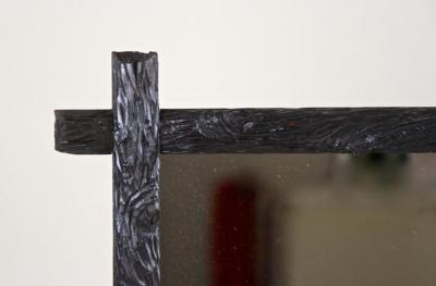 Rustic Black Forest Wall Mirror Hand Carved Austria circa 1880