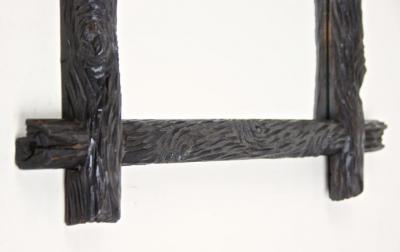 Rustic Black Forest Wall Mirror Hand Carved Austria circa 1880