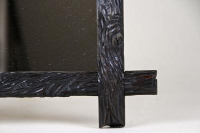 Rustic Black Forest Wall Mirror Hand Carved Austria circa 1880