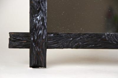 Rustic Black Forest Wall Mirror Hand Carved Austria circa 1880