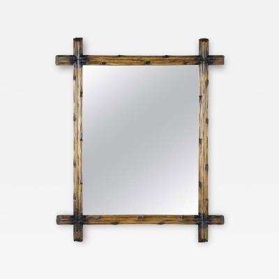 Rustic Black Forest Wall Mirror Light Brown Austria circa 1890