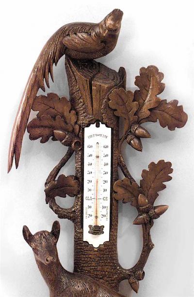 Rustic Black Forest Walnut Barometer