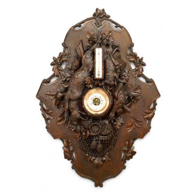 Rustic Black Forest Walnut Barometer