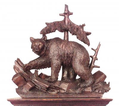 Rustic Black Forest Walnut Grandfather Clock