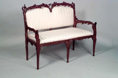 Rustic Black Forest Walnut Loveseat