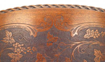 Rustic Black Forest Walnut Oval Dining Table