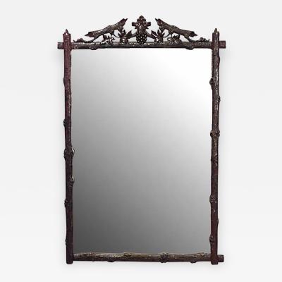 Rustic Black Forest Walnut Vertical Wall Mirror