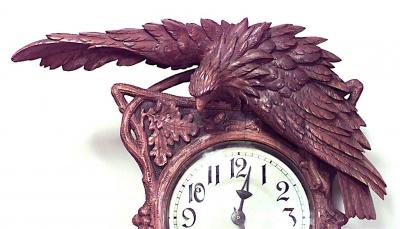 Rustic Black Forest Walnut Wall Clock