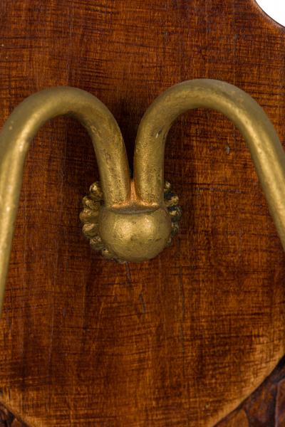 Rustic Black Forest Wood and Brass Wall Sconce