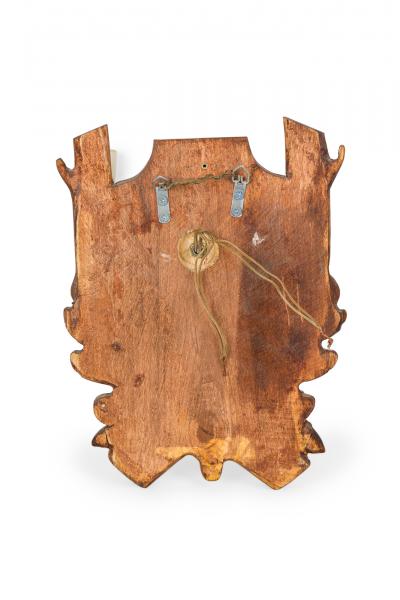 Rustic Black Forest Wood and Brass Wall Sconce