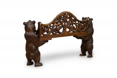 Rustic Black Forest late 19th Cent walnut love seat
