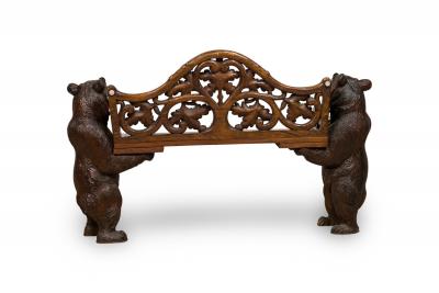 Rustic Black Forest late 19th Cent walnut love seat