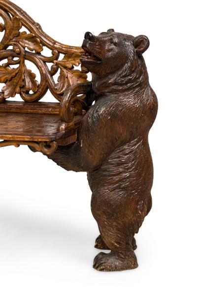 Rustic Black Forest late 19th Cent walnut love seat