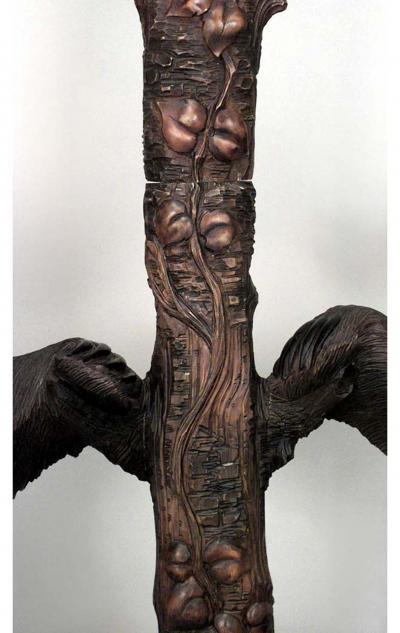 Rustic Black Forest style Carved Walnut Settee