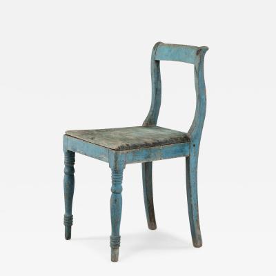 Rustic Blue-Painted Swedish Side Chair
