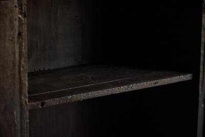 Rustic Brutalist Cabinet in Reclaimed Wood France 20th Century