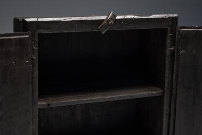 Rustic Brutalist Cabinet in Reclaimed Wood France 20th Century