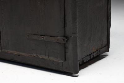 Rustic Brutalist Cabinet in Reclaimed Wood France 20th Century