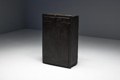 Rustic Brutalist Cabinet in Reclaimed Wood France 20th Century
