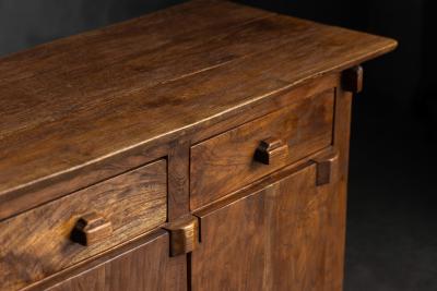 Rustic Brutalist Elm Enfilade Europe Mid 20th Century