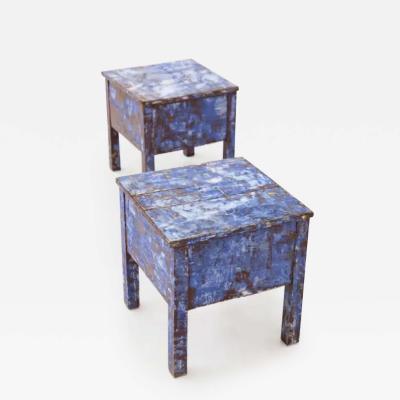 Rustic Chic Blue Stools