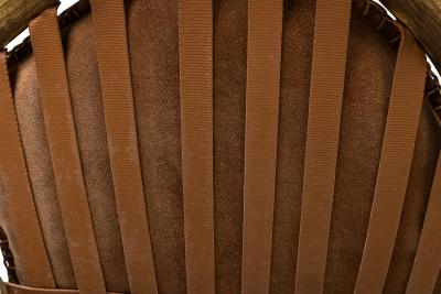 Rustic Continental Antler and Mauve Pink Suede Arm Chair