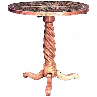 Rustic Continental Elm Wood End Table