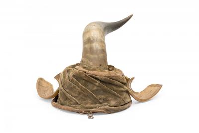 Rustic Continental Horned Taxidermy Helmet