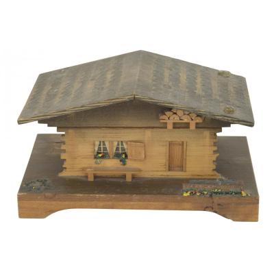 Rustic Continental House Shaped Music Box