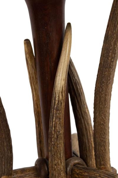 Rustic Continental Oak and Antler Smoking Stand