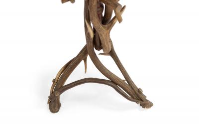 Rustic Continental Oak and Antler Smoking Stand