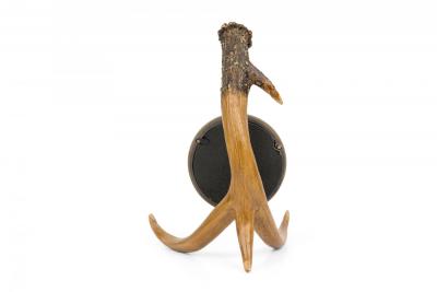 Rustic Continental Style Faux Antler and Brass Table Clock