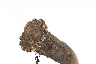 Rustic Continental Style Faux Antler and Brass Table Clock