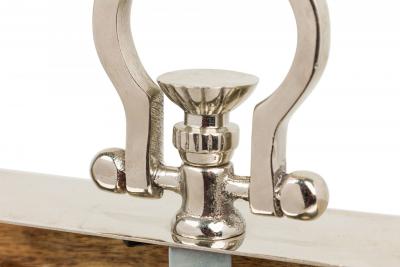 Rustic Continental Style Wooden Square Wall or Table Clock with Glass Inset