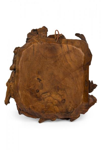 Rustic Continental Style Wooden Tray with Burled Edges