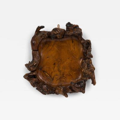 Rustic Continental Style Wooden Tray with Burled Edges
