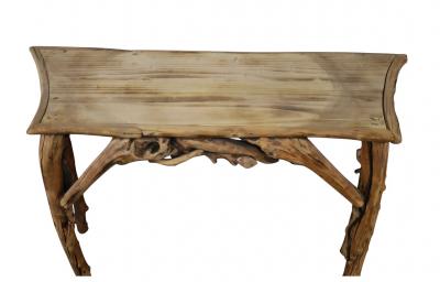 Rustic Driftwood Serpentine Console Mid Late 20th Century